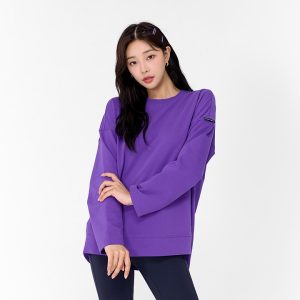 Cotton Cover Loose Fit T Shirt Berry Purple